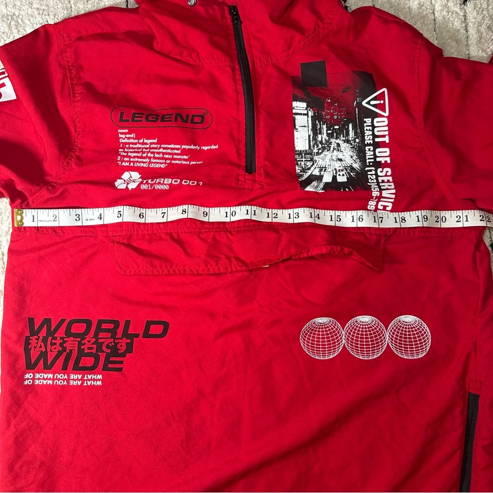 Brooklyn Cloth "Legend" Lightweight Red Pullover Windbreaker Men's Medium - Picture 8 of 8